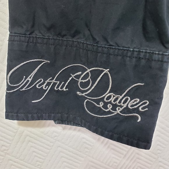 ARTFUL DODGER 3X Black, Gray Embroidered, Military, Button Front Shirt Jacket - Picture 11 of 13